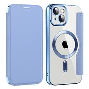 Husa pentru  iPhone 13 EliteBook Executive Tip Carte cu Protectie RFID, Compatibilitate MagSafe si protectie lentile Transparent - Albastru deschis