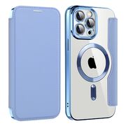 Husa pentru  iPhone 13 Pro EliteBook Executive Tip Carte cu Protectie RFID, Compatibilitate MagSafe si protectie lentile Transparent - Albastru deschis