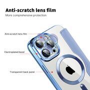 Husa pentru  iPhone 13 Pro Max EliteBook Executive Tip Carte cu Protectie RFID, Compatibilitate MagSafe si protectie lentile Transparent - Albastru deschis