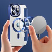 Husa pentru  iPhone 13 Pro Max EliteBook Executive Tip Carte cu Protectie RFID, Compatibilitate MagSafe si protectie lentile Transparent - Albastru