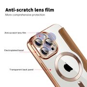 Husa pentru  iPhone 13 Pro Max EliteBook Executive Tip Carte cu Protectie RFID, Compatibilitate MagSafe si protectie lentile Transparent - Maro