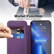 Husa pentru  iPhone 13 Pro Max EliteBook Executive Tip Carte cu Protectie RFID, Compatibilitate MagSafe si protectie lentile Transparent - Mov