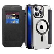 Husa pentru  iPhone 13 Pro Max EliteBook Executive Tip Carte cu Protectie RFID, Compatibilitate MagSafe si protectie lentile Transparent - Negru