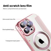Husa pentru  iPhone 13 Pro Max EliteBook Executive Tip Carte cu Protectie RFID, Compatibilitate MagSafe si protectie lentile Transparent - Roz