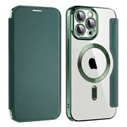 Husa pentru  iPhone 13 Pro Max EliteBook Executive Tip Carte cu Protectie RFID, Compatibilitate MagSafe si protectie lentile Transparent - Verde