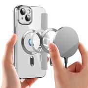 Husa pentru  iPhone 14 EliteBook Executive Tip Carte cu Protectie RFID, Compatibilitate MagSafe si protectie lentile Transparent - Argintiu