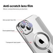 Husa pentru  iPhone 14 EliteBook Executive Tip Carte cu Protectie RFID, Compatibilitate MagSafe si protectie lentile Transparent - Argintiu