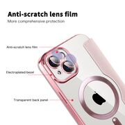 Husa pentru  iPhone 14 EliteBook Executive Tip Carte cu Protectie RFID, Compatibilitate MagSafe si protectie lentile Transparent - Roz
