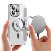 Husa pentru  iPhone 14 Pro Max EliteBook Executive Tip Carte cu Protectie RFID, Compatibilitate MagSafe si protectie lentile Transparent - Argintiu