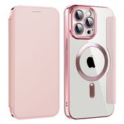 Husa pentru  iPhone 14 Pro Max EliteBook Executive Tip Carte cu Protectie RFID, Compatibilitate MagSafe si protectie lentile Transparent - Roz