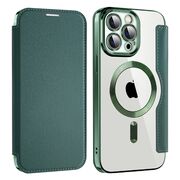 Husa pentru  iPhone 14 Pro Max EliteBook Executive Tip Carte cu Protectie RFID, Compatibilitate MagSafe si protectie lentile Transparent - Verde