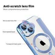 Husa pentru  iPhone 15 EliteBook Executive Tip Carte cu Protectie RFID, Compatibilitate MagSafe si protectie lentile Transparent - Albastru deschis