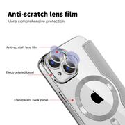 Husa pentru  iPhone 15 Plus EliteBook Executive Tip Carte cu Protectie RFID, Compatibilitate MagSafe si protectie lentile Transparent - Argintiu