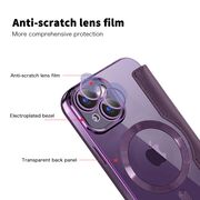 Husa pentru  iPhone 15 Plus EliteBook Executive Tip Carte cu Protectie RFID, Compatibilitate MagSafe si protectie lentile Transparent - Mov