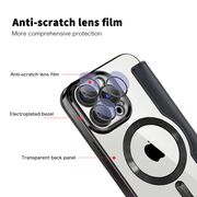 Husa pentru  iPhone 15 Pro EliteBook Executive Tip Carte cu Protectie RFID, Compatibilitate MagSafe si protectie lentile Transparent - Negru