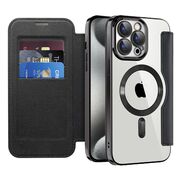 Husa pentru  iPhone 15 Pro Max EliteBook Executive Tip Carte cu Protectie RFID, Compatibilitate MagSafe si protectie lentile Transparent - Negru