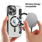 Husa pentru  iPhone 15 Pro Max EliteBook Executive Tip Carte cu Protectie RFID, Compatibilitate MagSafe si protectie lentile Transparent - Negru
