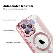 Husa pentru  iPhone 15 Pro Max EliteBook Executive Tip Carte cu Protectie RFID, Compatibilitate MagSafe si protectie lentile Transparent - Roz