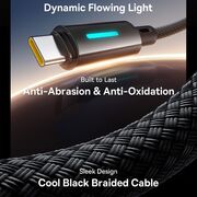 Cablu Type-C cu LED, 100W, E-marker Chip, 1m - Baseus Lit - Cosmic Black