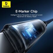 Cablu Type-C cu LED, 100W, E-marker Chip, 2m - Baseus Lit - Cosmic Black