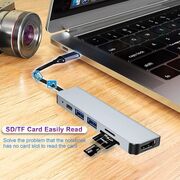 Hub Multiport 6 in 1 FusionPort Elite, USB Type-C la 2x USB, Type-C, HDMI, TF/SD Card, Incarcare Rapida PD 87W, 4K@30Hz compatibil laptop Lenovo, Dell, HP, Asus, Acer, Apple MacBook Air/Pro, Chromebook, tableta - Space grey