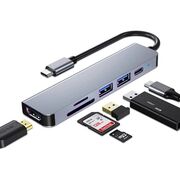 Hub Multiport 6 in 1 FusionPort Elite, USB Type-C la 2x USB, Type-C, HDMI, TF/SD Card, Incarcare Rapida PD 87W, 4K@30Hz compatibil laptop Lenovo, Dell, HP, Asus, Acer, Apple MacBook Air/Pro, Chromebook, tableta - Space grey