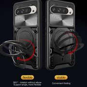 Husa pentru  Google Pixel 10 Pro XL cu protecție pentru cameră și suport magnetic integrat Ring Shockproof, Rosu