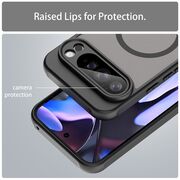 Husa pentru  Google Pixel 10 Pro XL cu protectie pentru lentile si MagSafe EasyCharge, Ghost Series Anti-ingalbenire, frosted - Negru