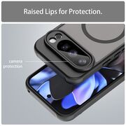Husa pentru  Google Pixel 10 Pro cu protectie pentru lentile si MagSafe EasyCharge, Ghost Series Anti-ingalbenire, frosted - Negru
