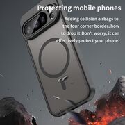 Husa pentru  Google Pixel 10 Pro cu protectie pentru lentile si MagSafe EasyCharge, Ghost Series Anti-ingalbenire, frosted - Negru