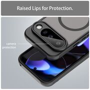 Husa pentru  Google Pixel 10 cu protectie pentru lentile si MagSafe EasyCharge, Ghost Series Anti-ingalbenire, frosted - Negru