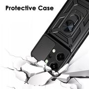 Husa pentru  Oppo Reno 14 5G Ring Armor Kickstand Tough Rugged Cover cu protectie camera, Negru