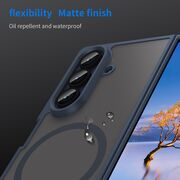 Husa pentru  Samsung Galaxy Z Fold 7 cu protectie pentru lentile si MagSafe EasyCharge, Ghost Series Anti-ingalbenire, frosted - Albastru