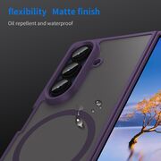 Husa pentru  Samsung Galaxy Z Fold 7 cu protectie pentru lentile si MagSafe EasyCharge, Ghost Series Anti-ingalbenire, frosted - Mov