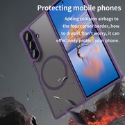Husa pentru  Samsung Galaxy Z Fold 7 cu protectie pentru lentile si MagSafe EasyCharge, Ghost Series Anti-ingalbenire, frosted - Mov