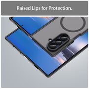 Husa pentru  Samsung Galaxy Z Fold 7 cu protectie pentru lentile si MagSafe EasyCharge, Ghost Series Anti-ingalbenire, frosted - Negru