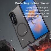 Husa pentru  Samsung Galaxy Z Fold 7 cu protectie pentru lentile si MagSafe EasyCharge, Ghost Series Anti-ingalbenire, frosted - Negru