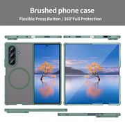 Husa pentru  Samsung Galaxy Z Fold 7 cu protectie pentru lentile si MagSafe EasyCharge, Ghost Series Anti-ingalbenire, frosted - Verde