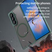 Husa pentru  Samsung Galaxy Z Fold 7 cu protectie pentru lentile si MagSafe EasyCharge, Ghost Series Anti-ingalbenire, frosted - Verde