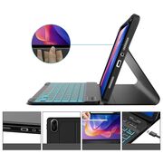 Husa pentru Xiaomi Redmi Pad 2 11 inch 2025 cu tastatura iluminata wireless detasabila RGB 7 lights, Bluetooth, USB Type-C, functie stand si slot stylus, negru