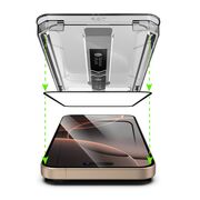 Set 2 x Folie sticla Premium pentru  iPhone 14 Pro Max ClearShield Ultra HD, Aplicare Usoara Easy Install+, Claritate Cristalina, Anti-soc & Anti-Zgarieturi - margini negre
