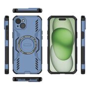Husa pentru  iPhone 15 TitanGuard MagGrip Ultra-Rezistenta cu Protectie Camera, Colturi Ranforsate si Compatibilitate MagSafe - Albastru