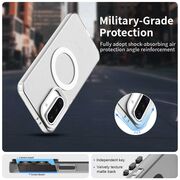 Husa premium pentru  Samsung Galaxy A56 VivaShell Fusion compatibila MagSafe, Anti-Shock - Protectie Avansata Display & Camera - Design Slim și Elegant - Alb