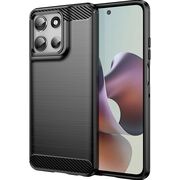 Husa pentru Motorola Moto G56 Carbon Liquid Silicone, Negru