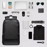 Rucsac Laptop pana la 17” Extensibil, 49 x 33 x 6 - 9 cm – Impermeabil, Compartiment Tip Valiză, Ideal pentru Avion, serviciu și calatorii, negru