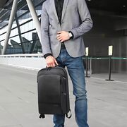Rucsac Laptop pana la 17” Extensibil, 49 x 33 x 6 - 9 cm – Impermeabil, Compartiment Tip Valiză, Ideal pentru Avion, serviciu și calatorii, negru