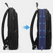 Rucsac Laptop pana la 17” Extensibil, 49 x 33 x 6 - 9 cm – Impermeabil, Compartiment Tip Valiză, Ideal pentru Avion, serviciu și calatorii, negru