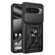 Husa pentru  Google Pixel 10 Pro XL Ring Armor Kickstand Tough Rugged Cover cu protectie camera, Negru