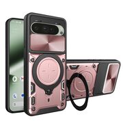 Husa pentru  Google Pixel 10 / 10 Pro cu protecție pentru cameră și suport magnetic integrat Ring Shockproof, Rose Gold