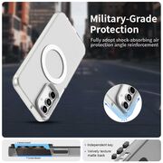 Husa premium pentru  Samsung Galaxy A55 VivaShell Fusion compatibila MagSafe, Anti-Shock - Protectie Avansata Display & Camera - Design Slim și Elegant - Alb